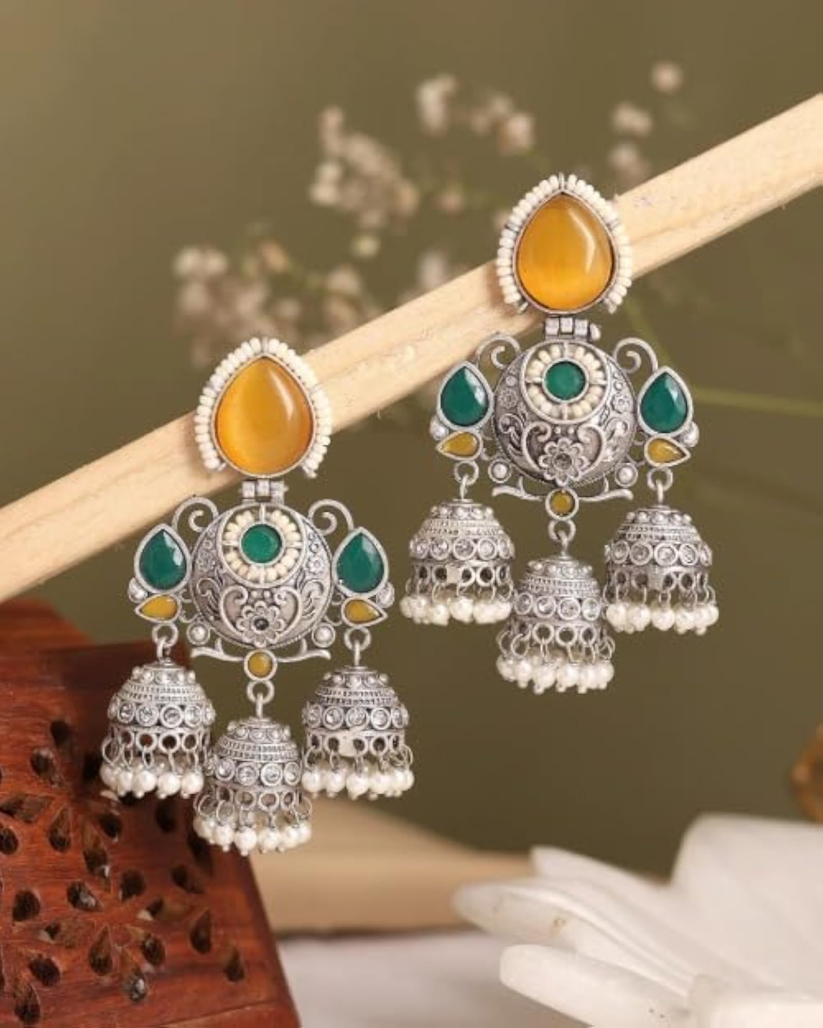 Women's Gold Plated Crystal Dangler Earrings